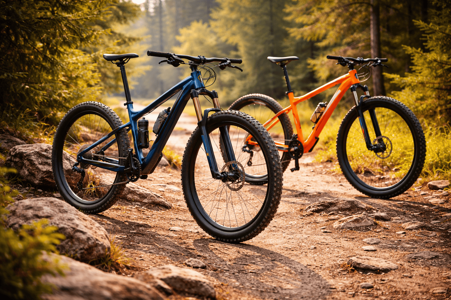 MTB in het gouden namiddaglicht